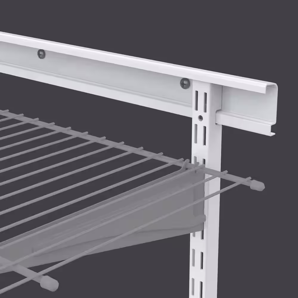ClosetMaid ShelfTrack 24 in. White Hang Track (1 Piece) and 60 in. x 1 in. White Standard (2 Pieces)