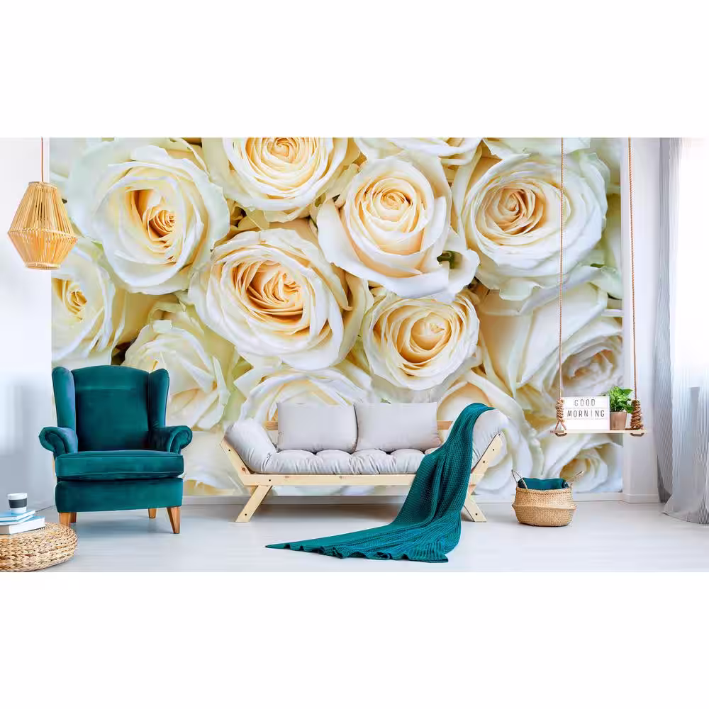 Dimex Photographic White Roses Farm and Country Wall Mural