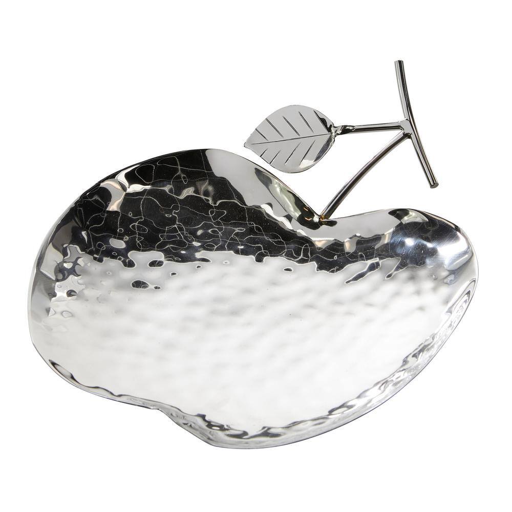 Litton Lane Silver Metal Apple Fruit Decorative Tray (Set of 3)