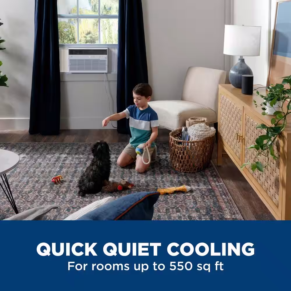GE 12,000 BTU 115-Volt Smart Window Air Conditioner with WiFi and Remote in White, ENERGY STAR
