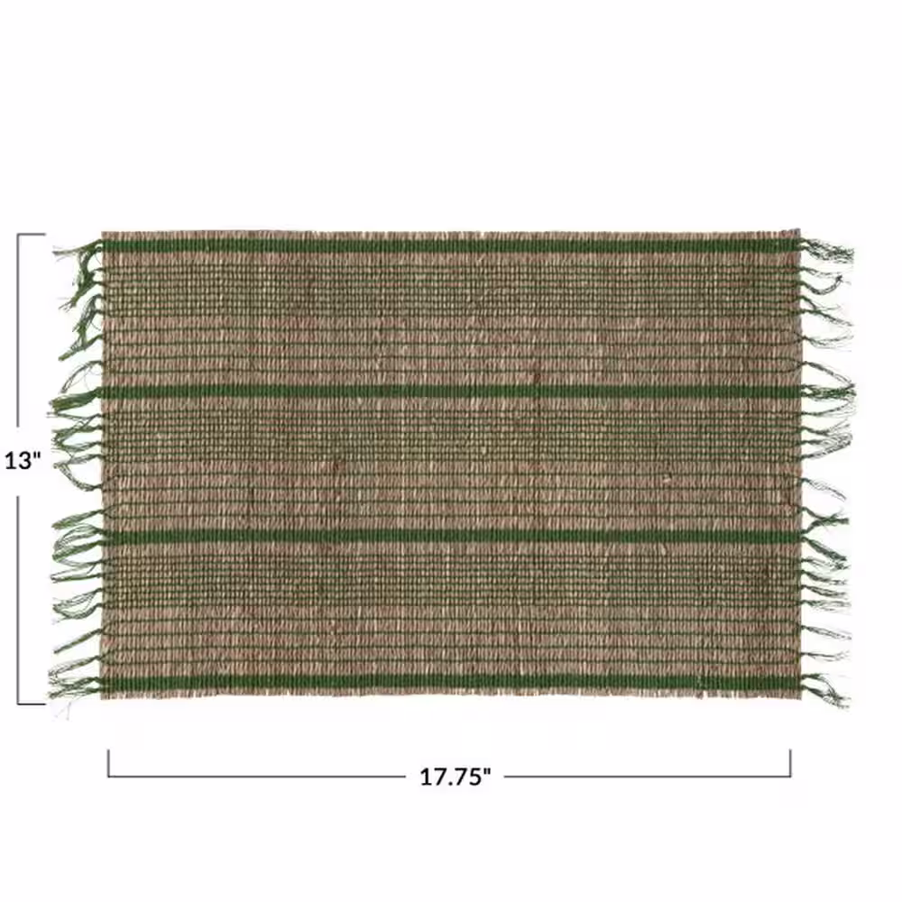 Storied Home 13.8 in. x 17.7 in. Greige Bamboo Placemat (Set of 12)