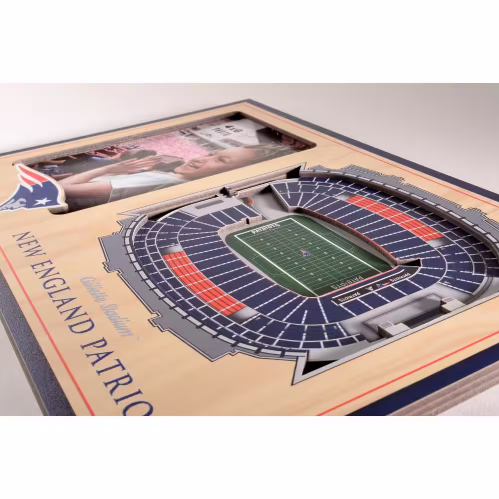 YouTheFan NFL New England Patriots Team Colored 3D StadiumView with 4 in. x 6 in. Picture Frame