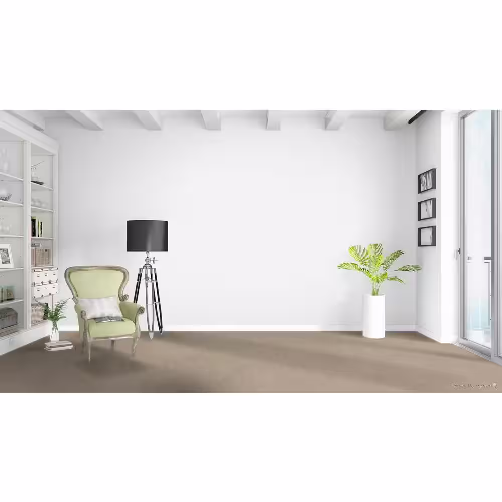 Home Decorators Collection Moonlight  - Luminous - Beige 32 oz. SD Polyester Texture Installed Carpet