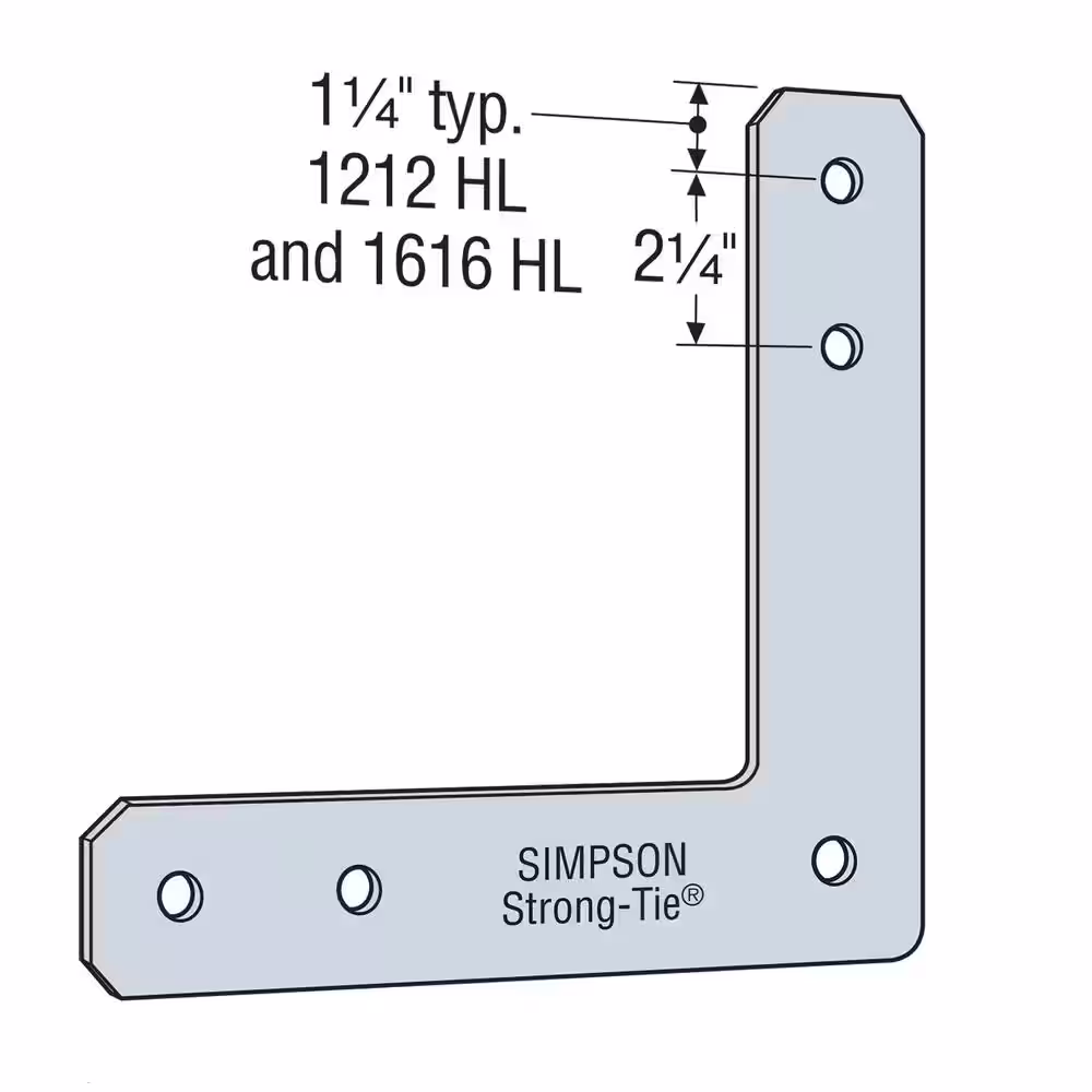 Simpson Strong-Tie HL 12 in. x 12 in. 7-Gauge Hot-Dip Galvanized Heavy L Strap