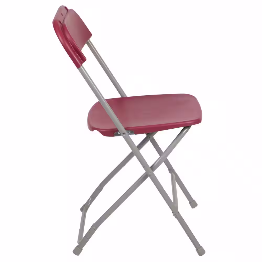 Carnegy Avenue Red Plastic Seat with Metal Frame Folding Chair (Set of 2)
