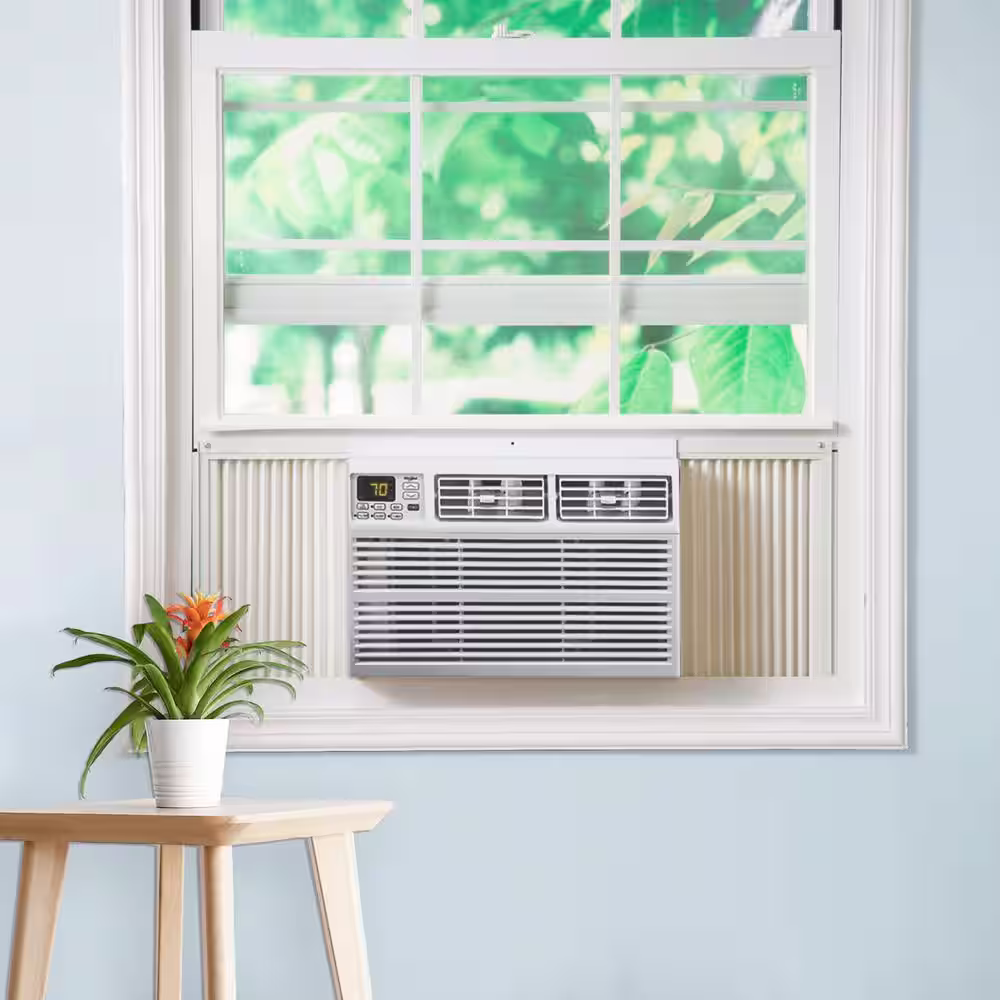 Whirlpool Energy Star 12,000 BTU 115V Window AC w/ Remote Control for Rooms up to 550 Sq. Ft. LCD Display Auto-Restart Timer White