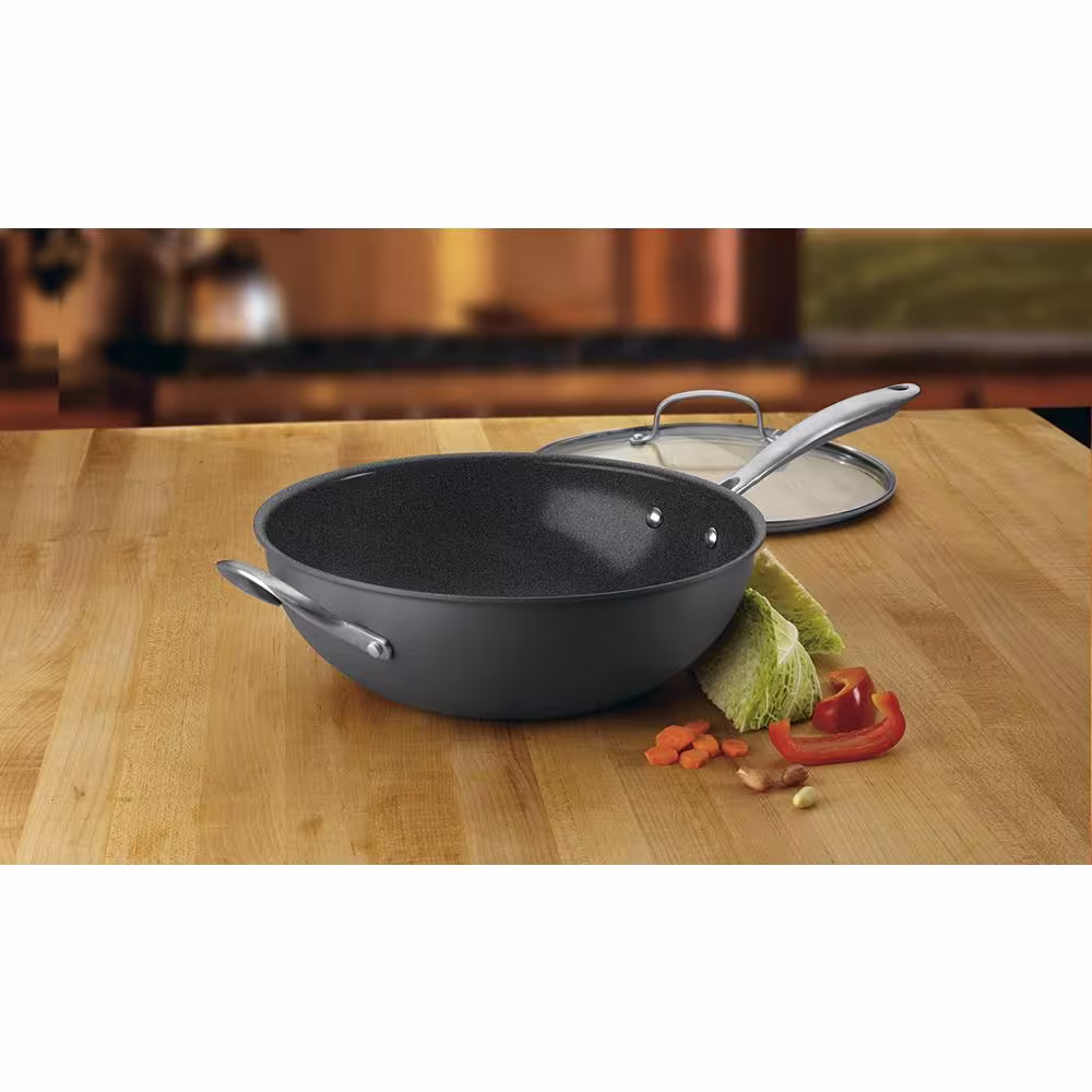 Cuisinart GreenGourmet 12 in. Hard Anodized Stir Fry Wok with Glass Cover