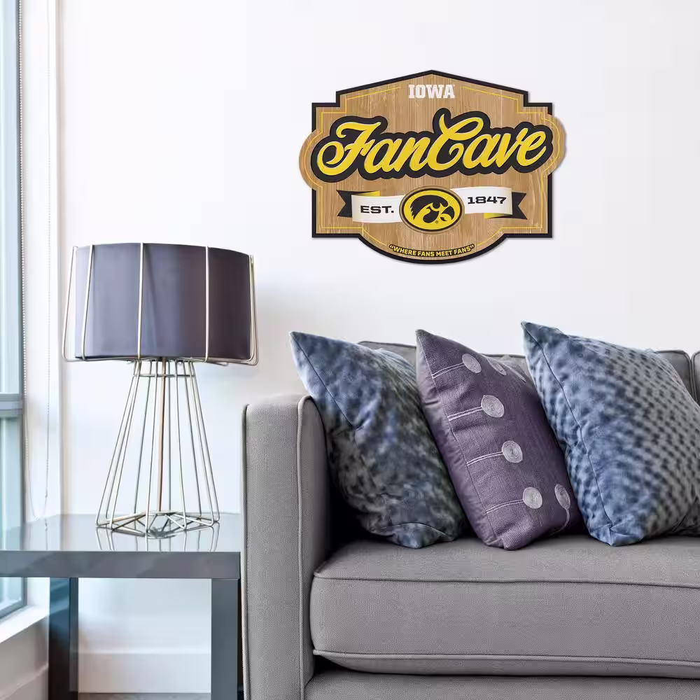 YouTheFan NCAA Iowa Hawkeyes Fan Cave Decorative Sign