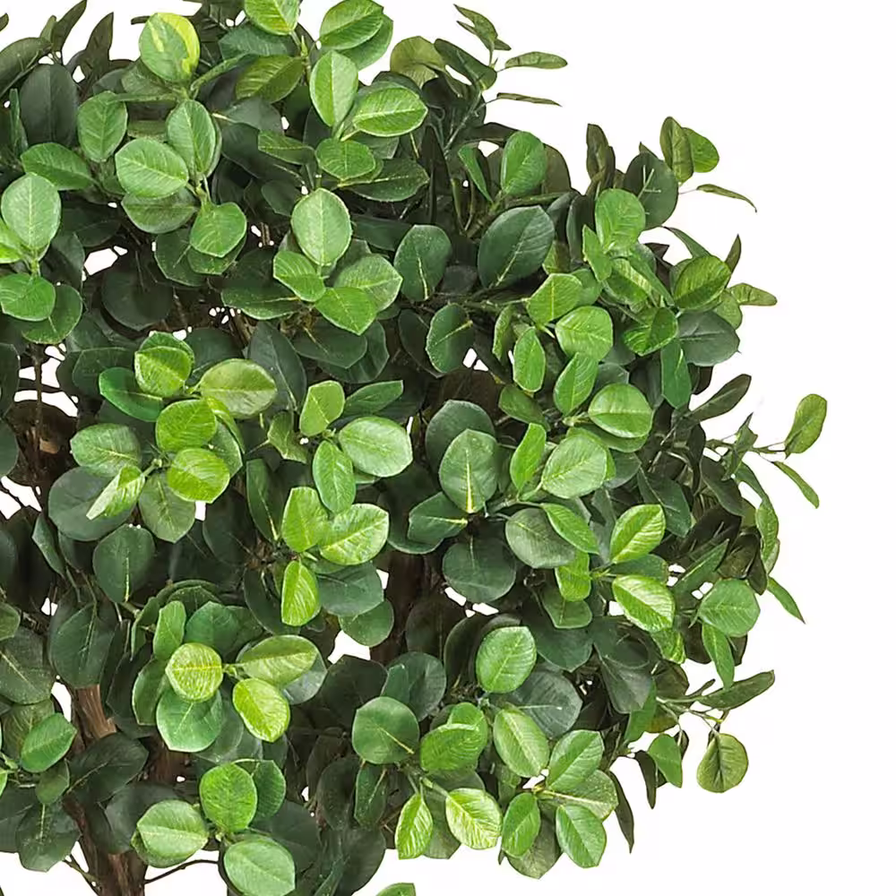 Nearly Natural 5.5 ft. Artificial Green Eucalyptus Double Ball Topiary Silk Tree