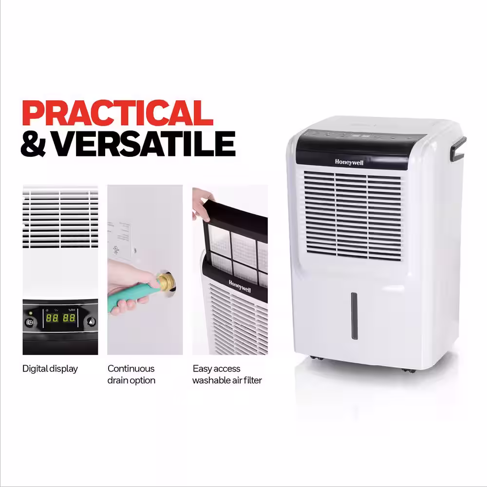 Honeywell 35 Pint Energy Star Dehumidifier with Anti-Spill Design, Fan and 5 Year Warranty