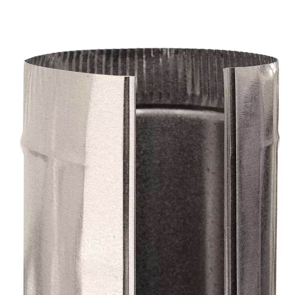 Master Flow 8 in. x 5 ft. Beaded Metal Duct Pipe