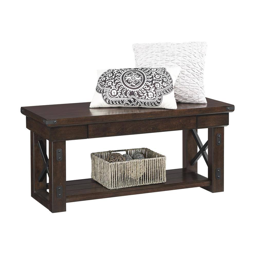 Ameriwood Home Forest Grove Mahogany Storage Bench