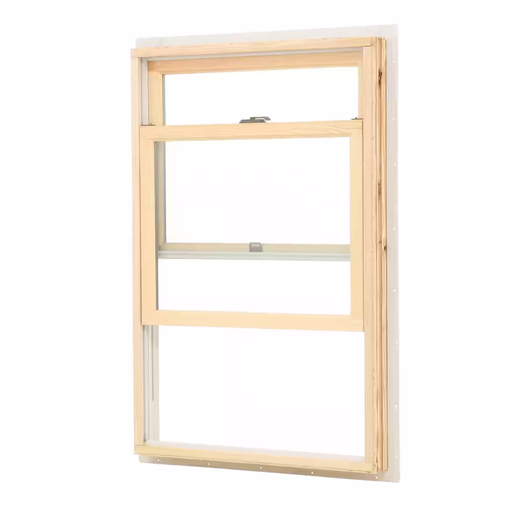 Andersen 31-1/2 in. x 47-1/2 in. 200 Series White Double-Hung Clad Wood Window with White Interior, Low-E Glass & White Hardware