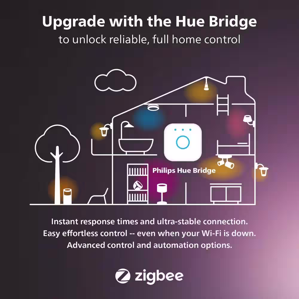 Philips Hue 85-Watt Equivalent BR30 Smart LED Color Changing Light Bulb with Bluetooth (2-Pack)