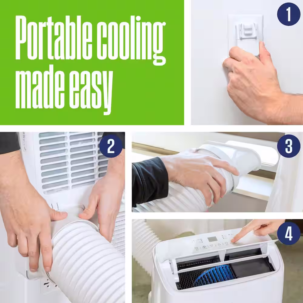 Westinghouse 14000 BTU (8150 BTU DOE Standard) Portable Air Conditioner 3-in-1 Operation For Rooms Up to 700 sq. ft. White