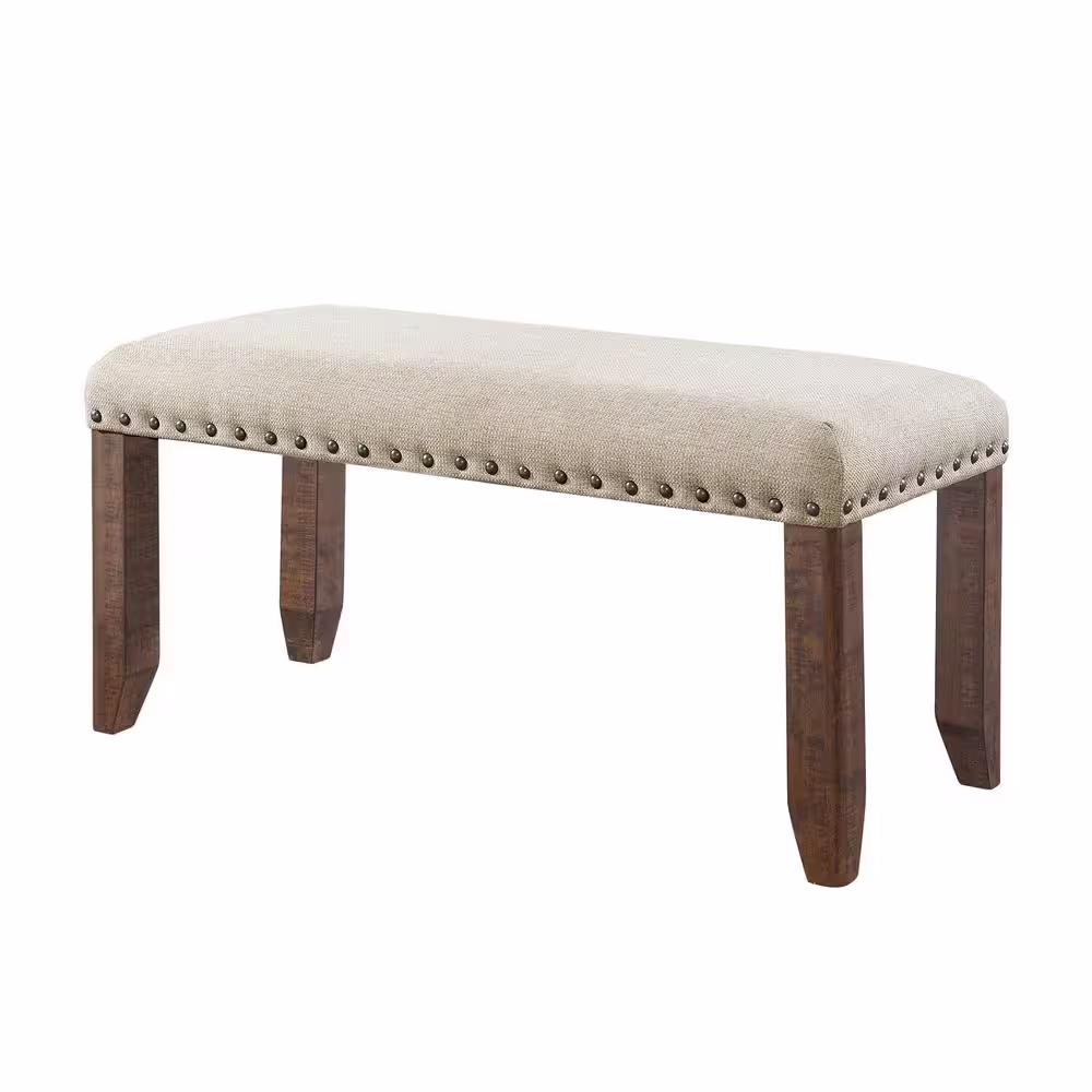None Dex 6-Piece Dining Set-Table 4 Upholstered Side Chairs and Bench