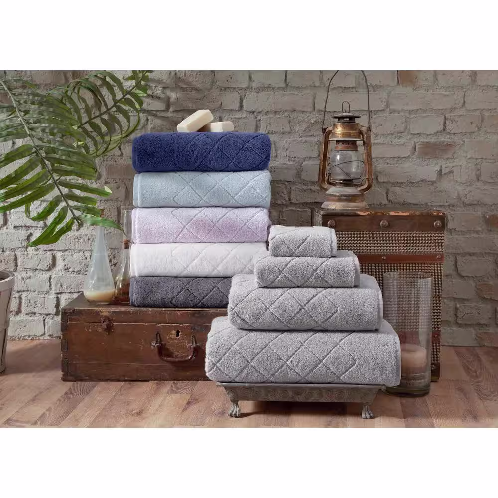 Enchante Home Gracious 8-Pieces LilacTurkish Cotton Hand Towels