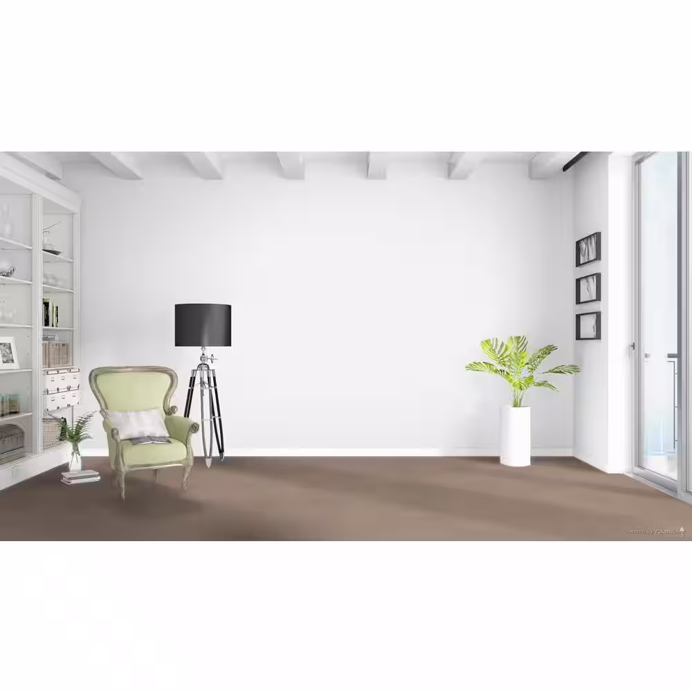 Home Decorators Collection Delicate Flower  - Fine - Beige 40 oz. SD Polyester Texture Installed Carpet