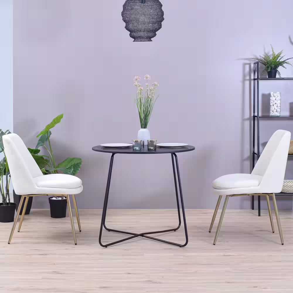 Homy Casa Stocker Beige Upholstered Dining Chair (Set of 2)