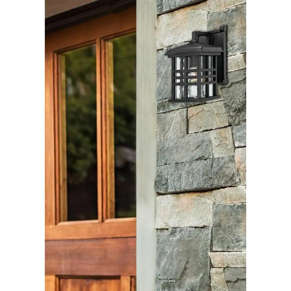 Westinghouse Caliste Textured Black Outdoor Dusk to Dawn Wall Lantern Sconce