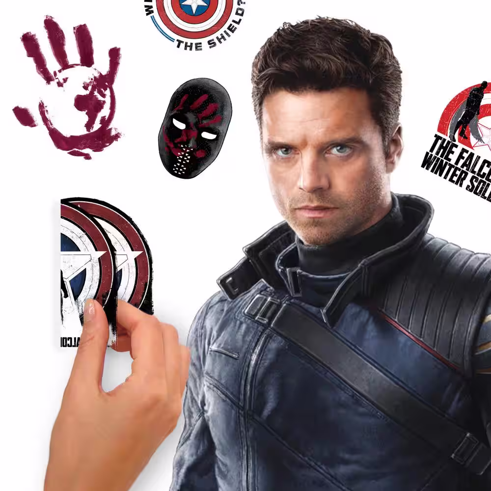 RoomMates Red and Blue and Black Falcon and The Winter Soldier Winter Soldier Peel and Stick Giant Wall Decal