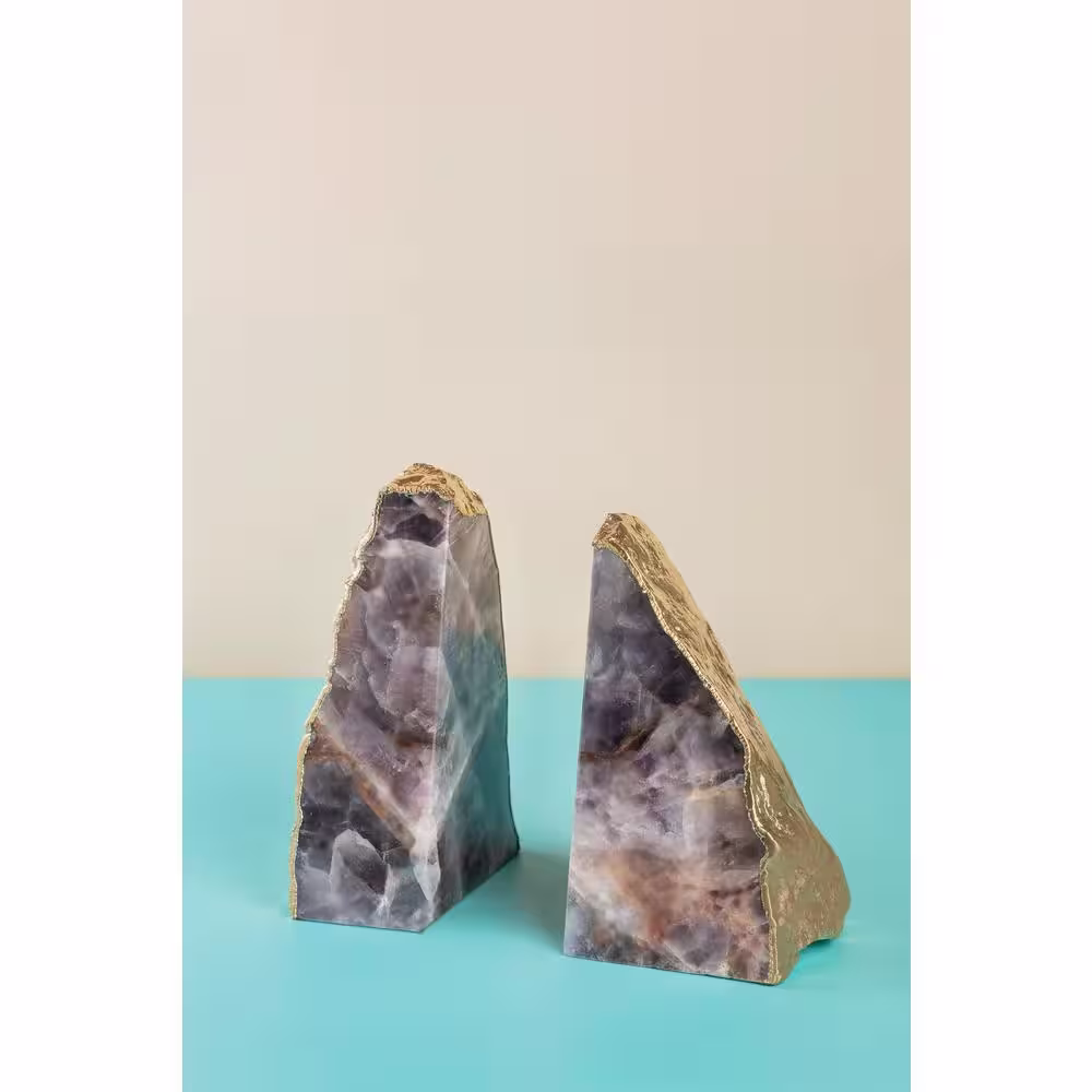 None Dazzle Amethyst Bookends - Set of 2