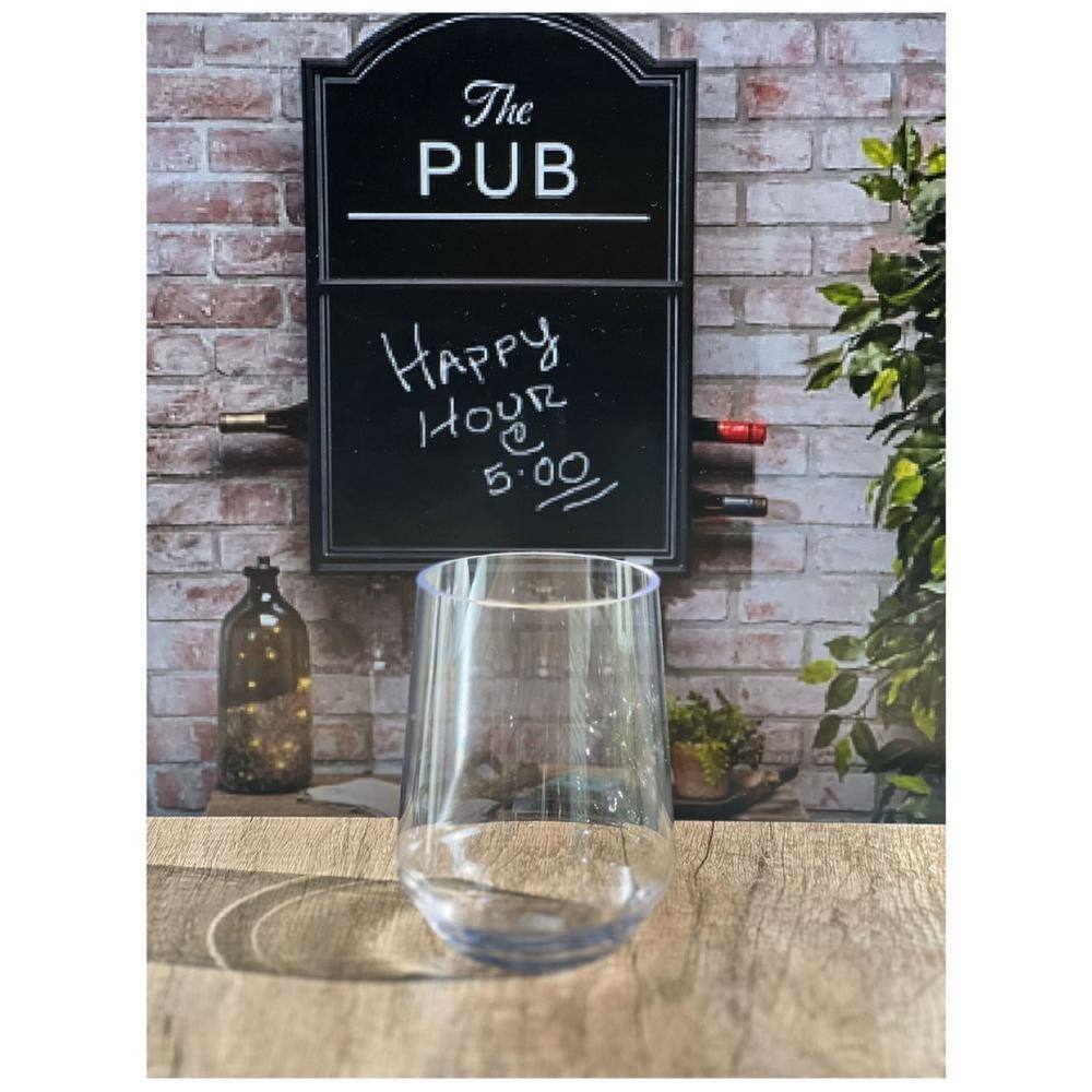 Aoibox (Set of 4) 17 oz. Clear Premium Quality Unbreakable Stemless Acrylic Glasses