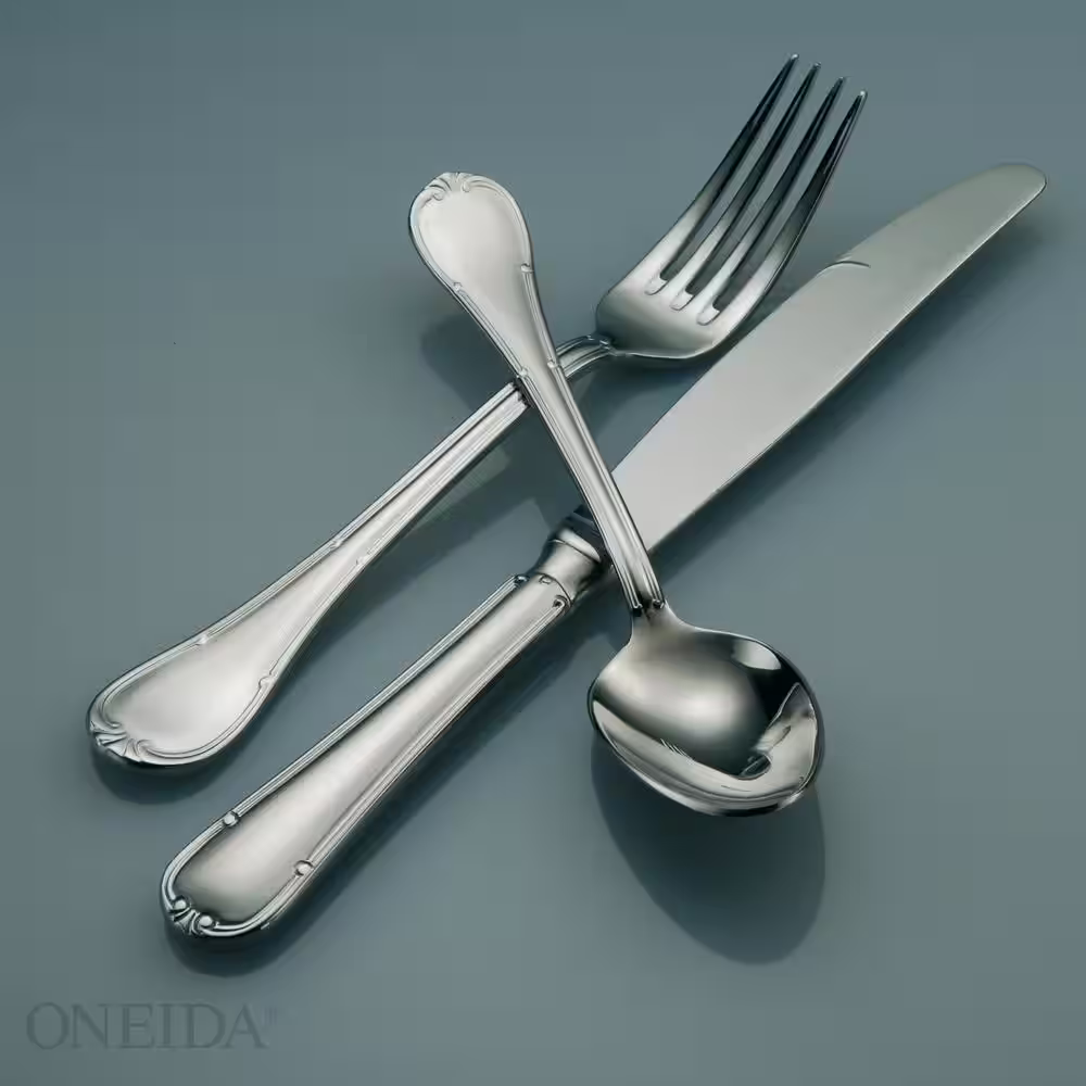 Oneida Titian 18/0 Stainless Steel Oval Bowl Soup/Dessert Spoons (Set of 12)
