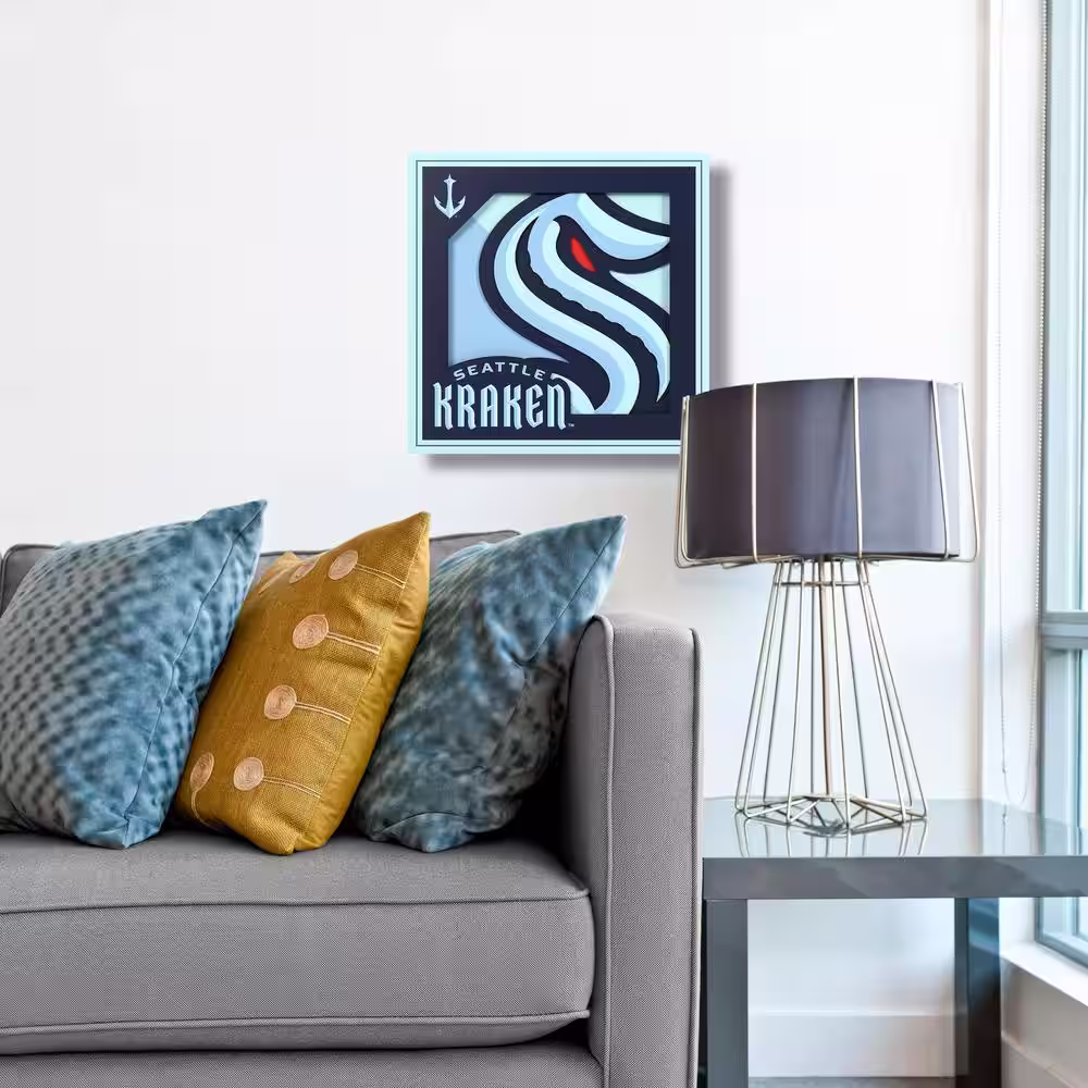 None NHL Seattle Kraken 3D Logo Series Wall Art - 12x12