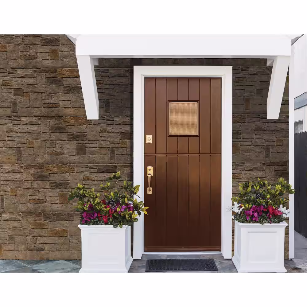 Novik 6.10 in. W x 21.25 in. Corner Artisan Cut Polymer Stone Saddle Panel Trim
