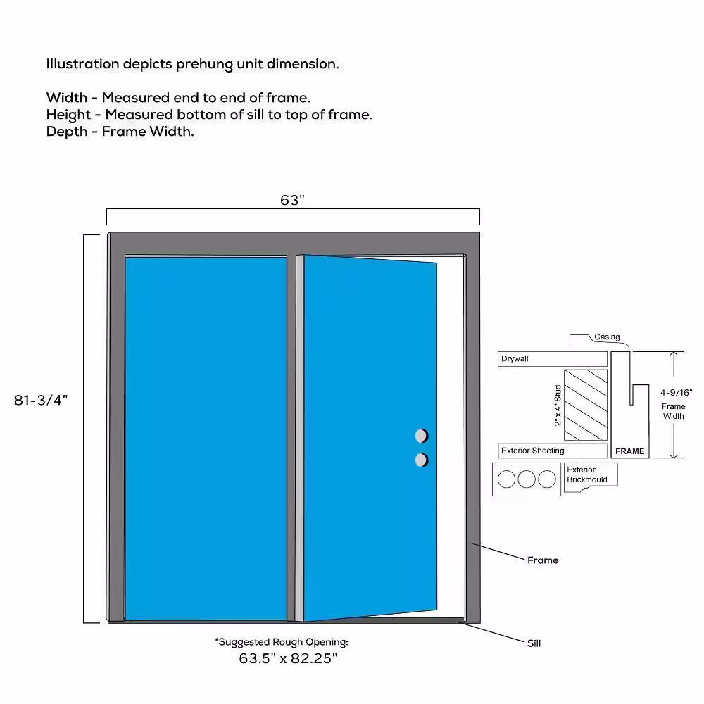 MMI Door 60 in. x 80 in. Clear Low-E Glass Primed Steel Prehung Left-Hand Inswing Full Lite Stationary Patio Door