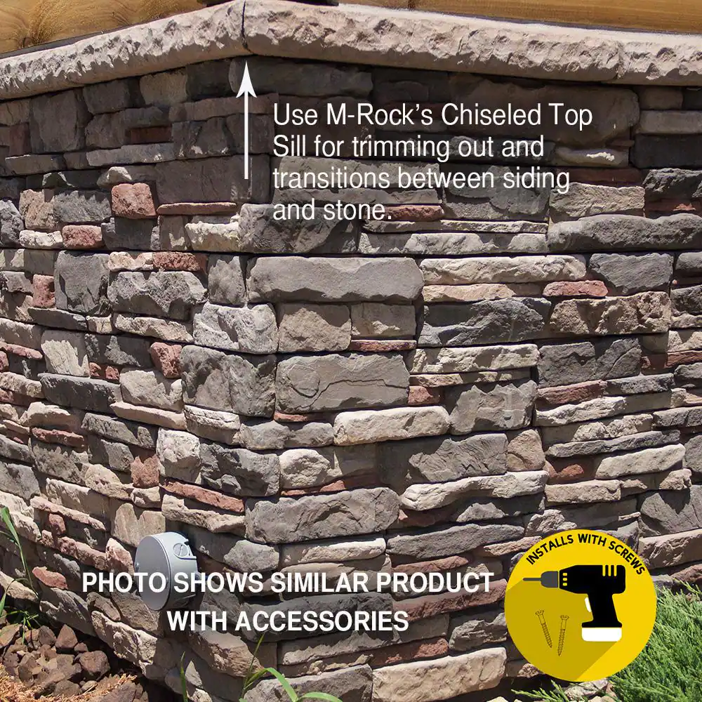 M-Rock P-Series 5 in x 20 in. Elk Creek Ledge Stone Concrete Stone Veneer (100 sq. ft. / Crate)