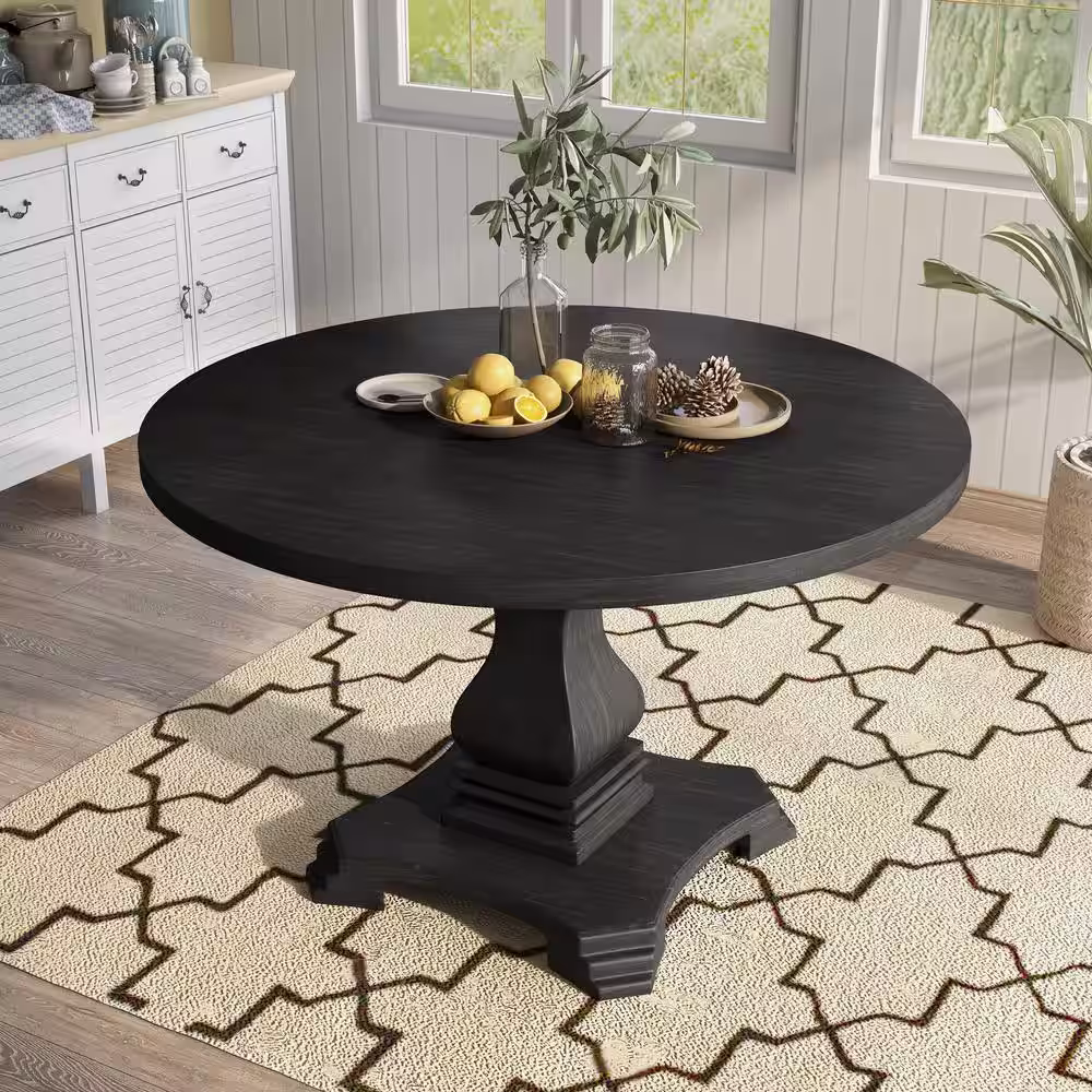 Furniture of America Dvoralia 48 in. Round Brown Wood Dining Table (Seats 4)