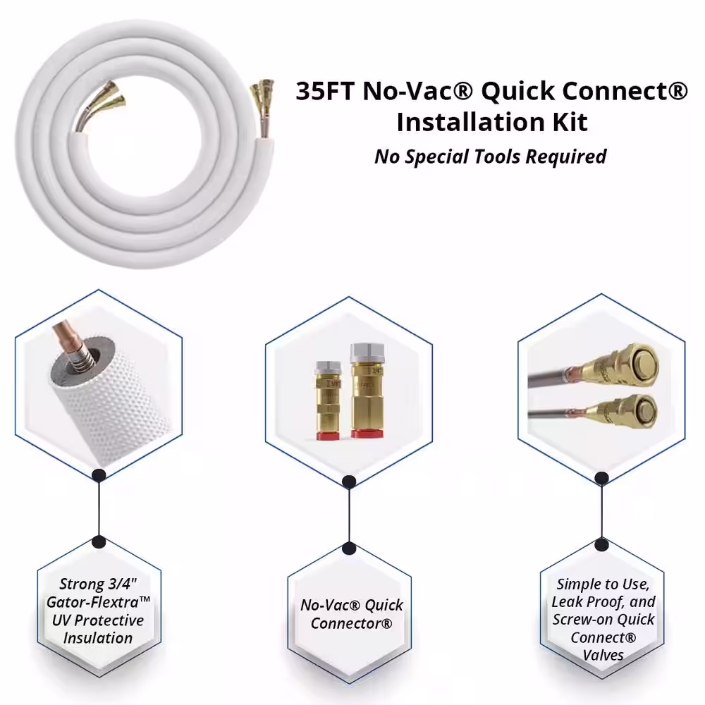 MRCOOL DIY Universal 4-Ton 48000 BTU 18 SEER Split System AC with 25 ft. NoVac Install Kit 208/230-V