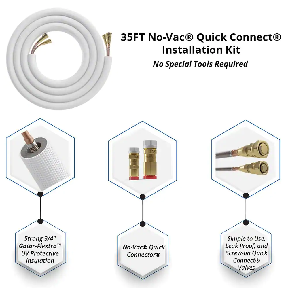 MRCOOL DIY Universal 5 Ton 54,000 BTU 17 SEER Split System AC with 25 ft. NoVac Install Kit 208/230-Volt