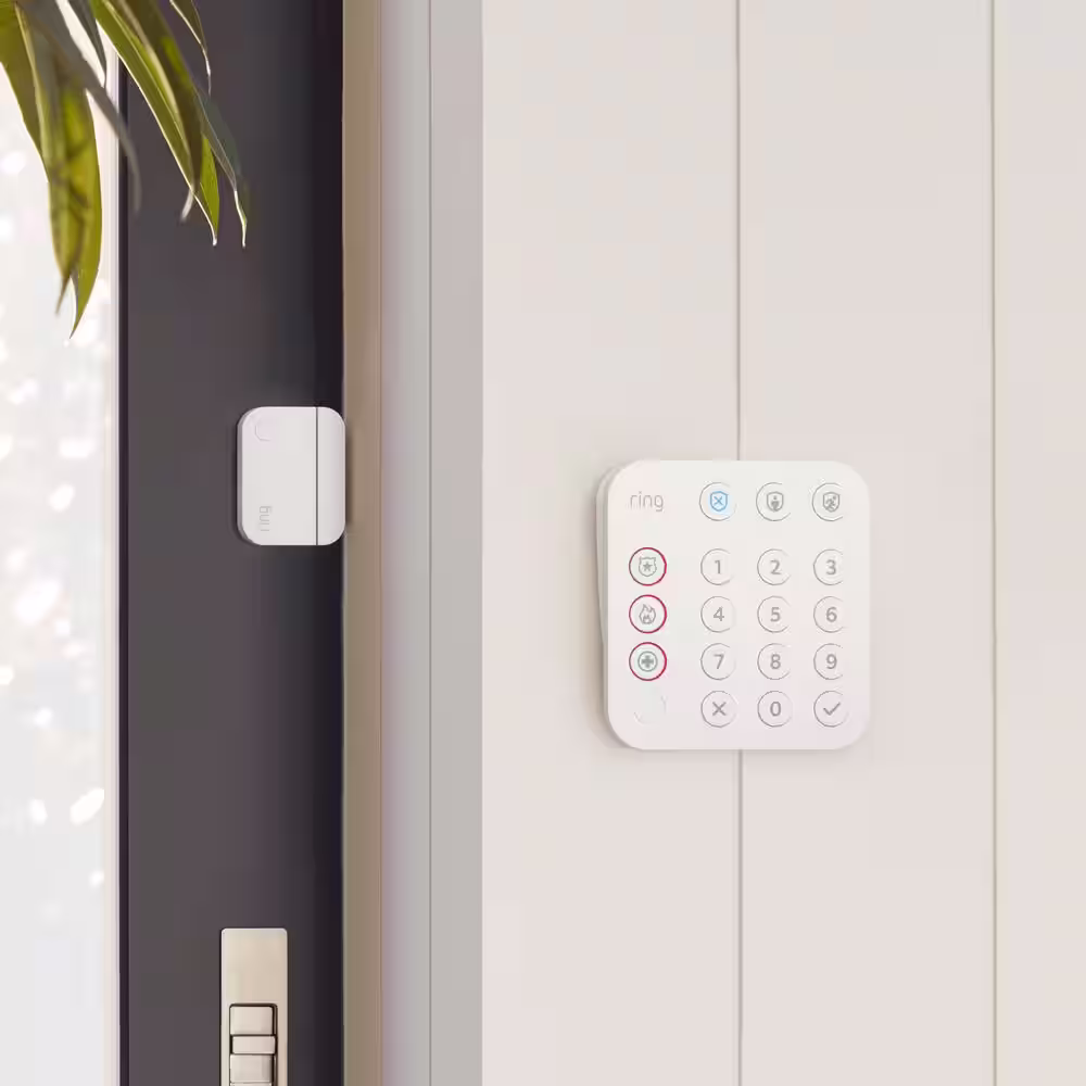 Ring Alarm Kit 2nd Gen (8-Pack) with Video Doorbell - Venetian Bronze with Stick Up Cam Battery, Black