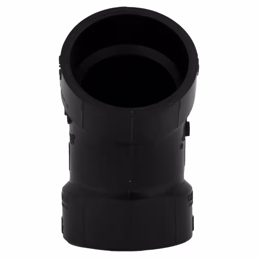 Charlotte Pipe 2 in. x 2 in. Acrylonitrile Butadiene Styrene (ABS) DWV 45-Degree Hub x Hub Elbow Fitting