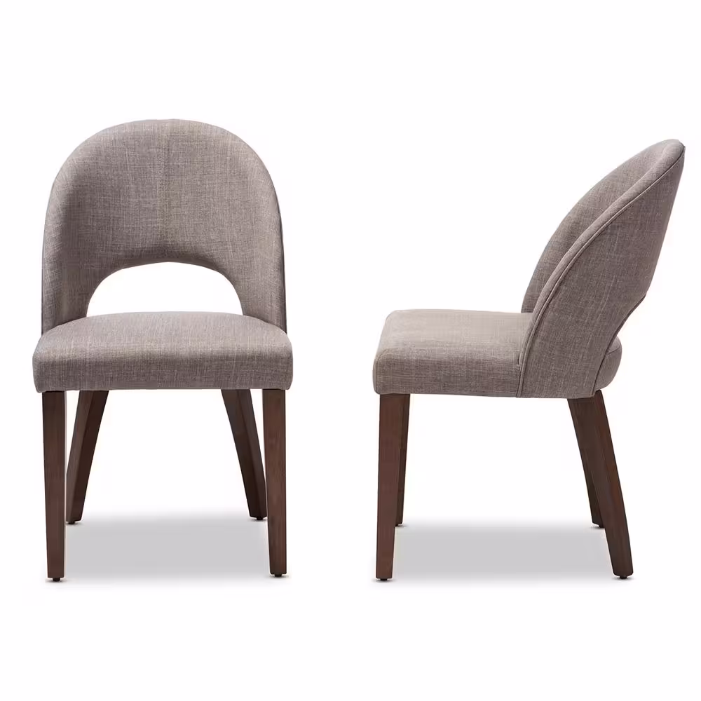 Baxton Studio Wesley Light Gray Fabric Dining Chair (Set of 2)