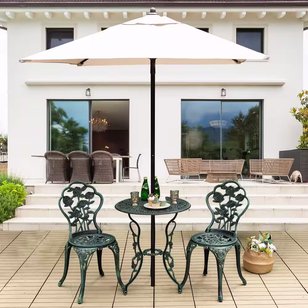 Alpulon 3-Piece Outdoor Cast Aluminum Patio Bistro Set