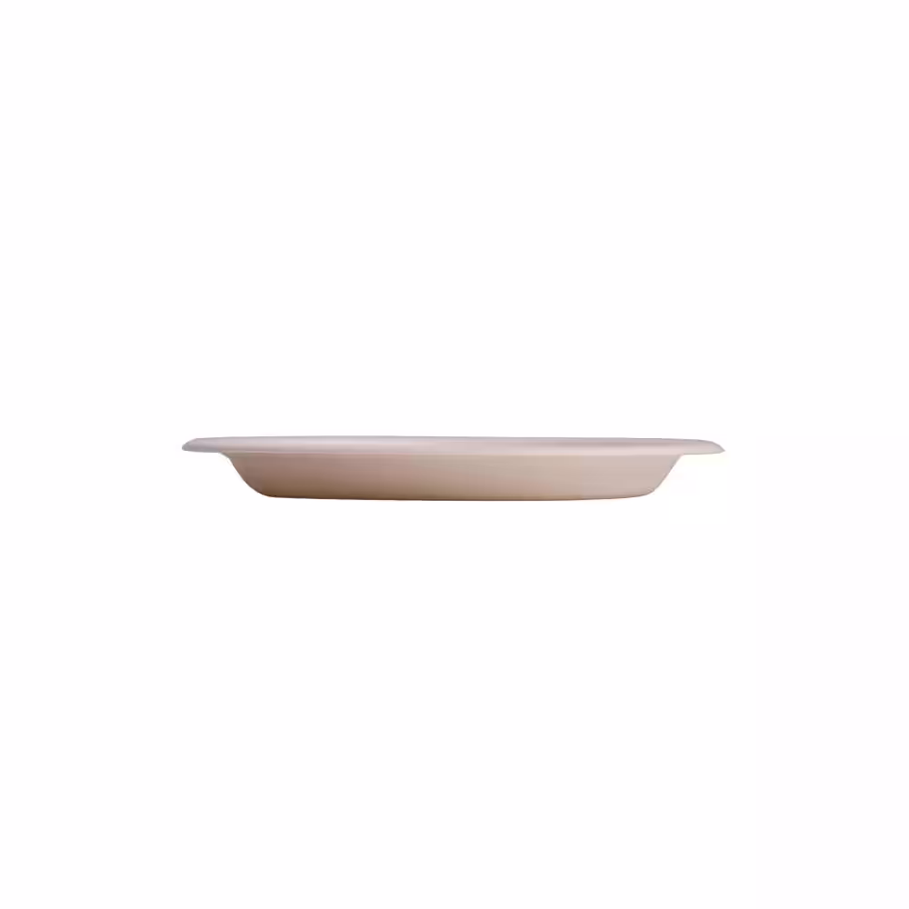 None 9 in. Unbleached Compostable Disposable Paper Plates [125-Pack]
