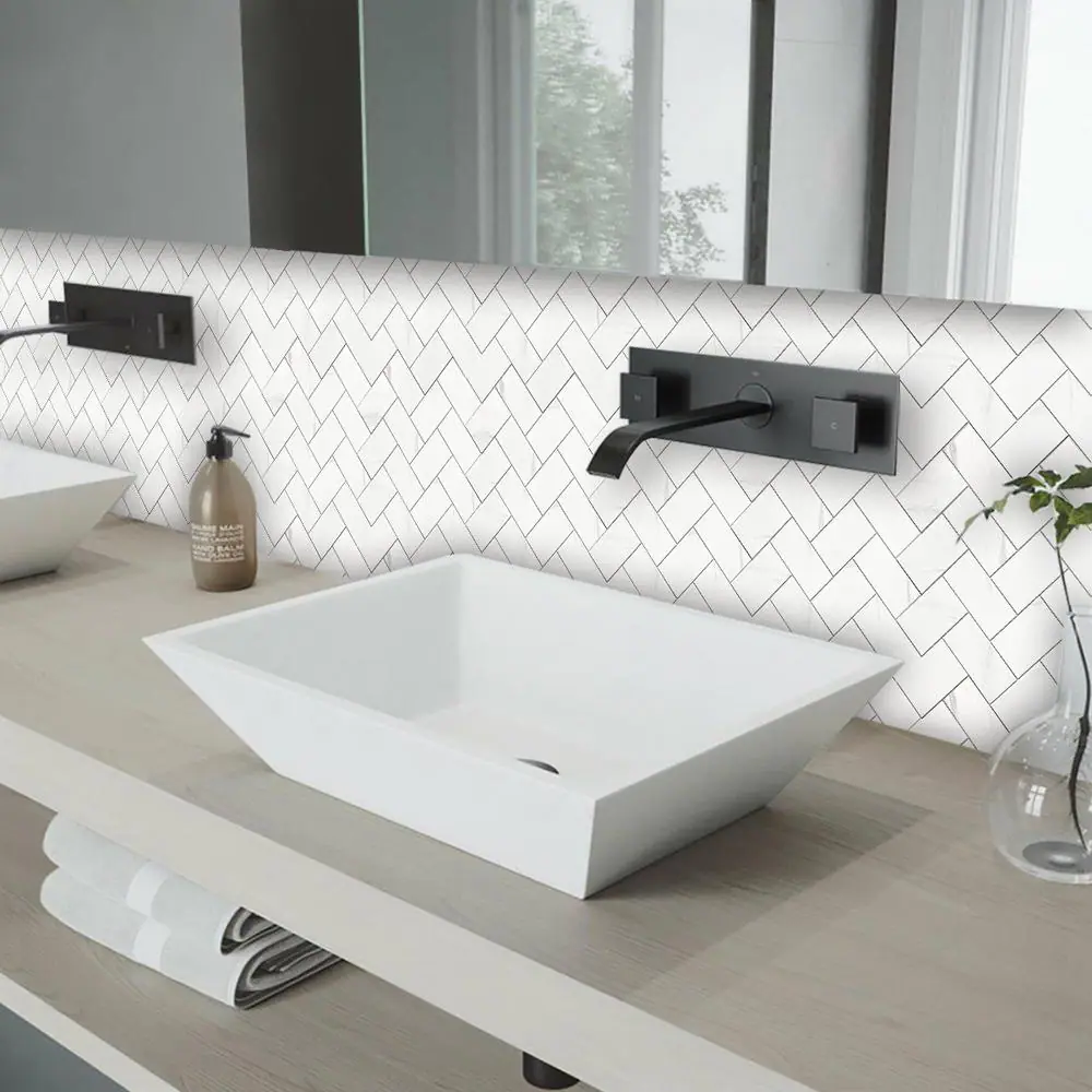 MURELLA Marble 9.50 in. x 10.70 in. SPC Peel and Stick Backsplash Tile (0.7 sq. ft./pack)