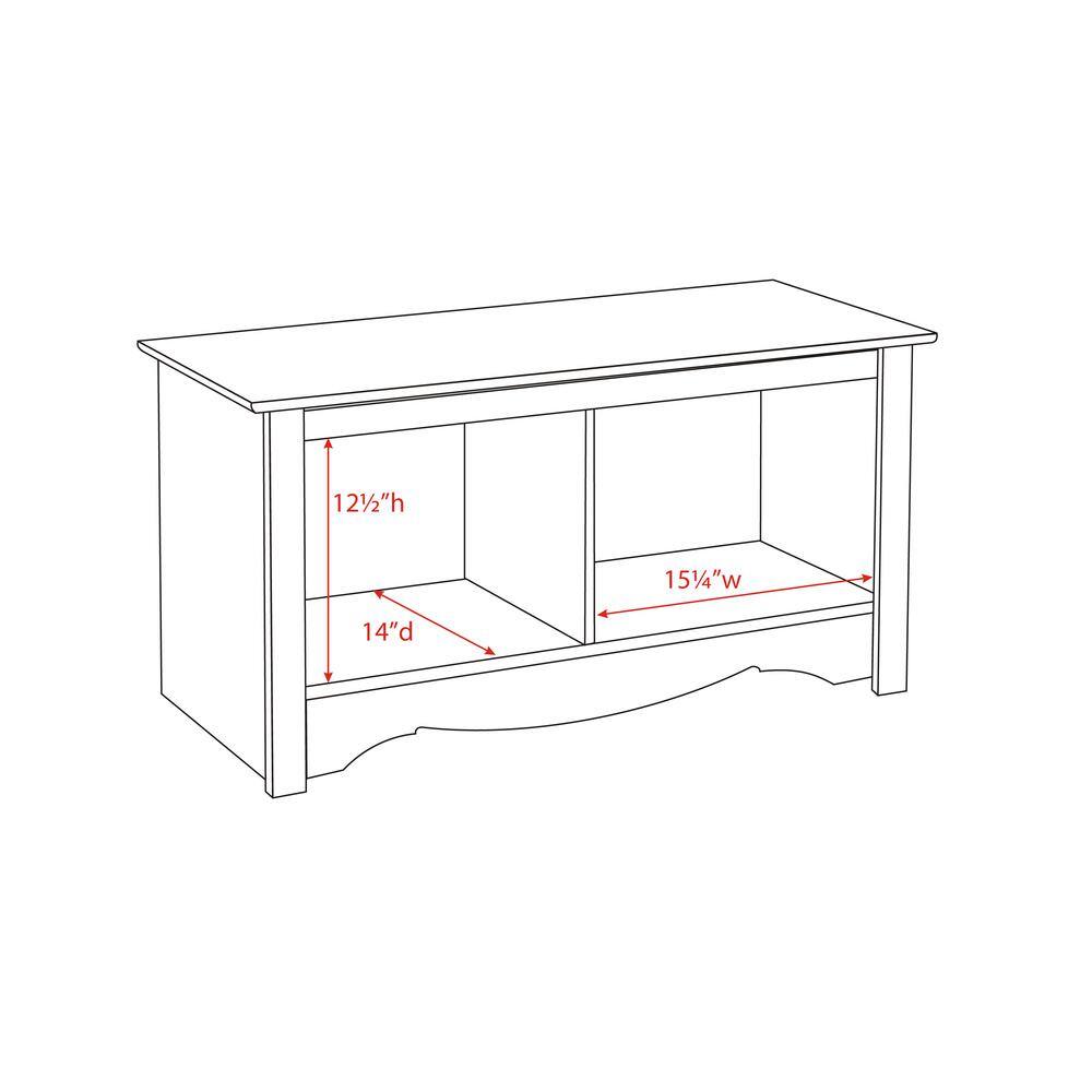 Prepac Monterey White Storage Bench