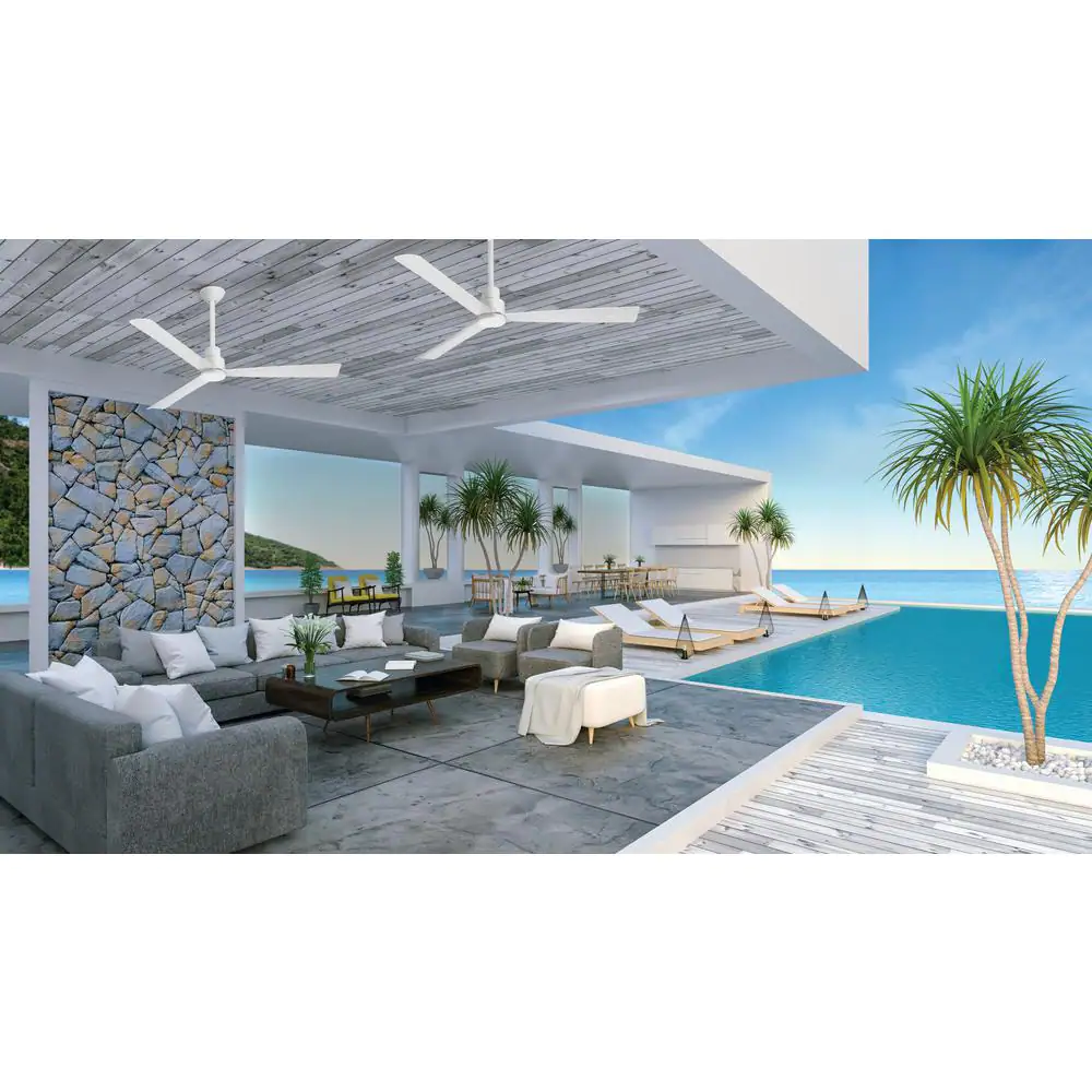 MINKA-AIRE Simple 52 in. Indoor/Outdoor Flat White Ceiling Fan with Remote Control