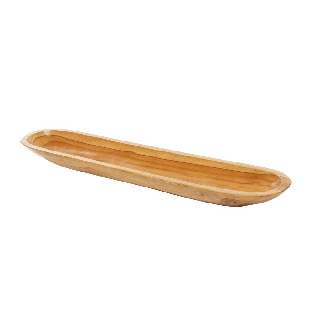 None Brown Handmade Teak Wood Live Edge Decorative Tray
