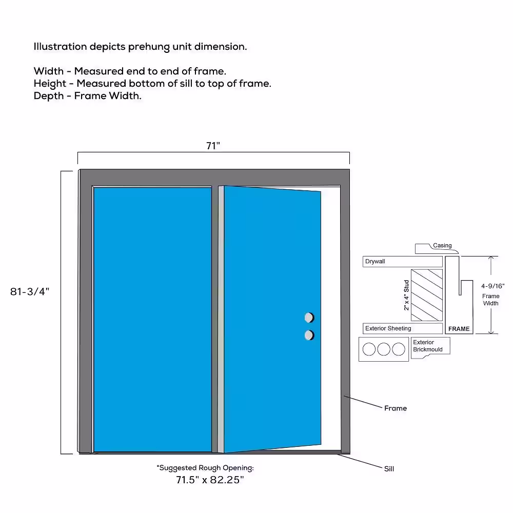 MMI Door 68 in. x 80 in. Clear Glass Primed Steel Prehung Left-Hand Inswing Full Lite Stationary Patio Door