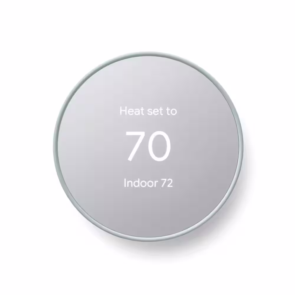 Google Nest Thermostat - Smart Programmable Wi-Fi Thermostat Fog + Nest Thermostat Trim Kit Deep Fog