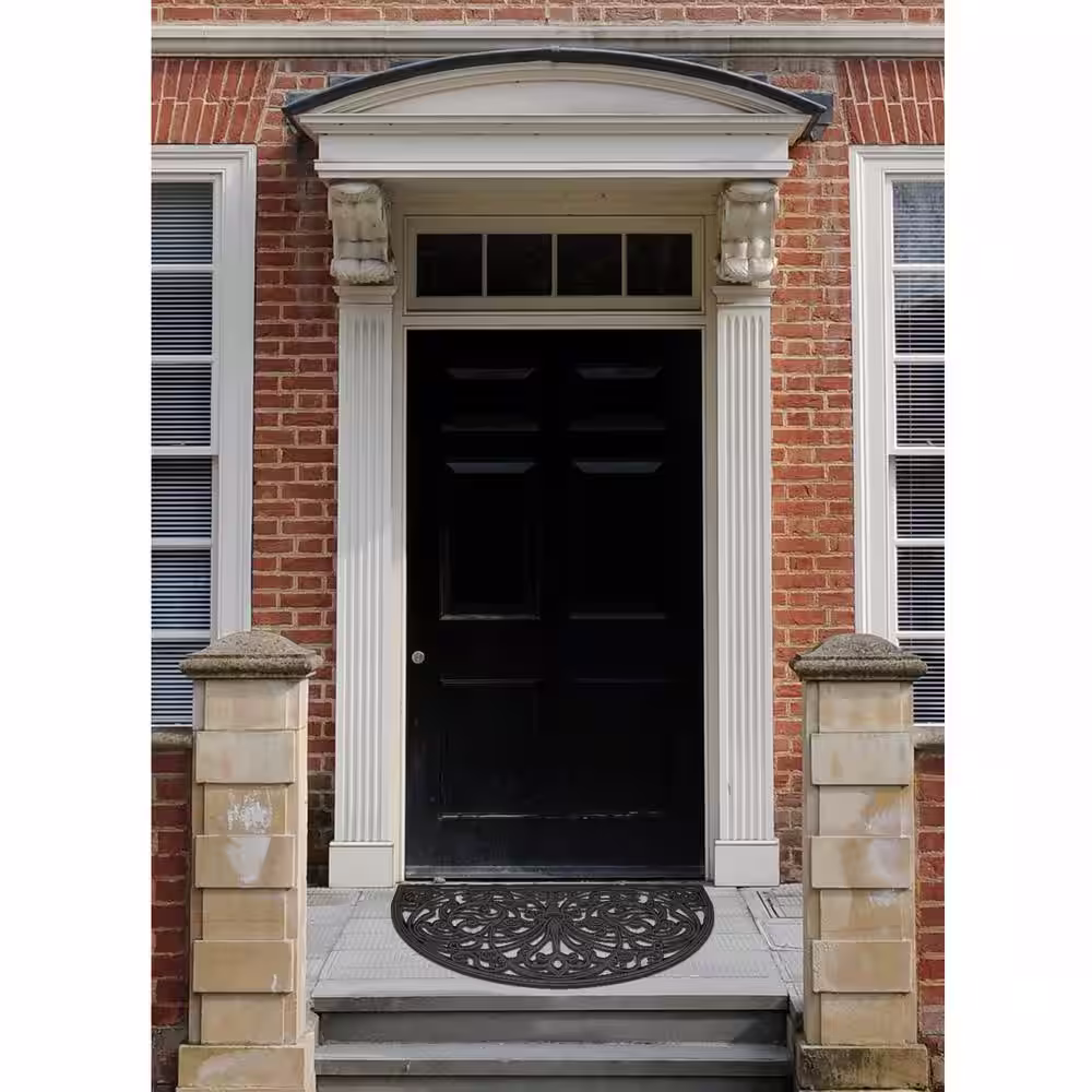 ACHIM Ironworks 18 in. x 30 in. Wrought Iron Rubber Floor Mat