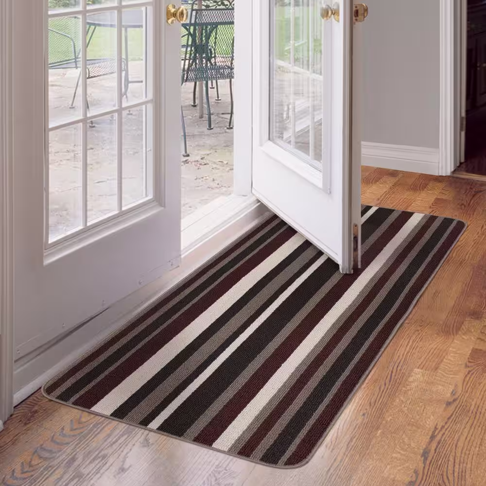 TrafficMaster Sonoma Cabernet 2 ft. x 4 ft. Striped Polypropylene Accent Rug