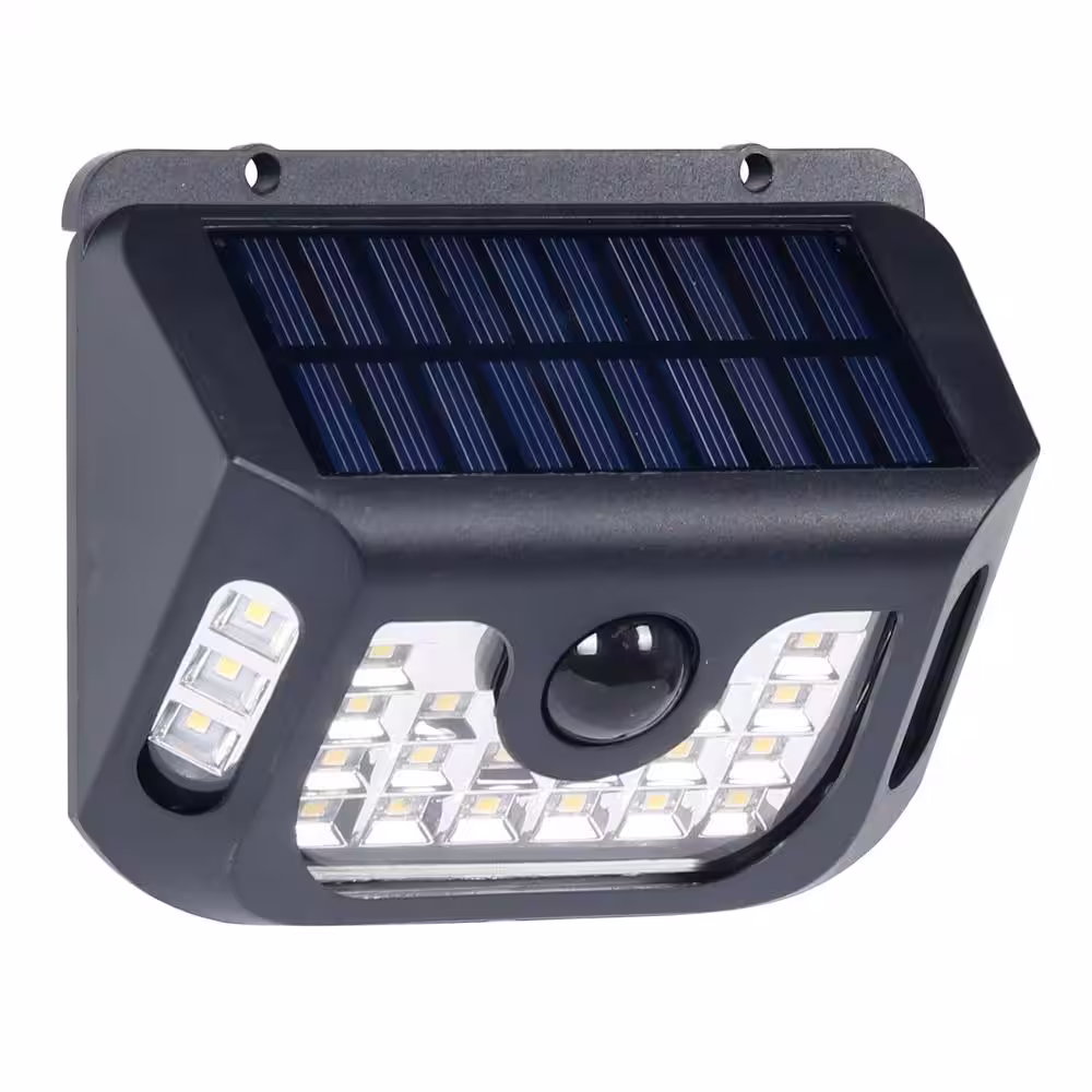 Westinghouse 5-Watt Equivalent Integrated LED Solar Motion Activated Wall-Pack Light (4-Pack), 600 Lumens