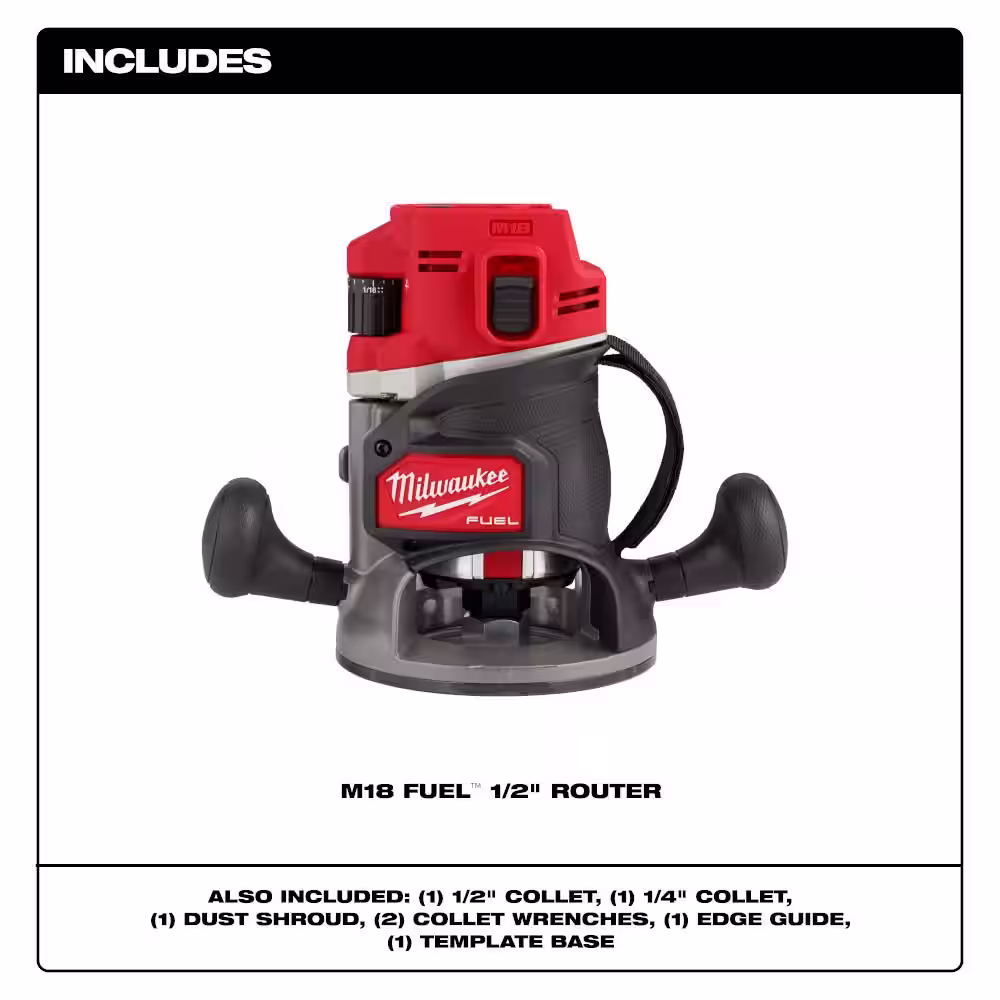 Milwaukee M18 FUEL 18-Volt Lithium-Ion Cordless Brushless 1/2 in. Router Plunge Base (Tool-Only)